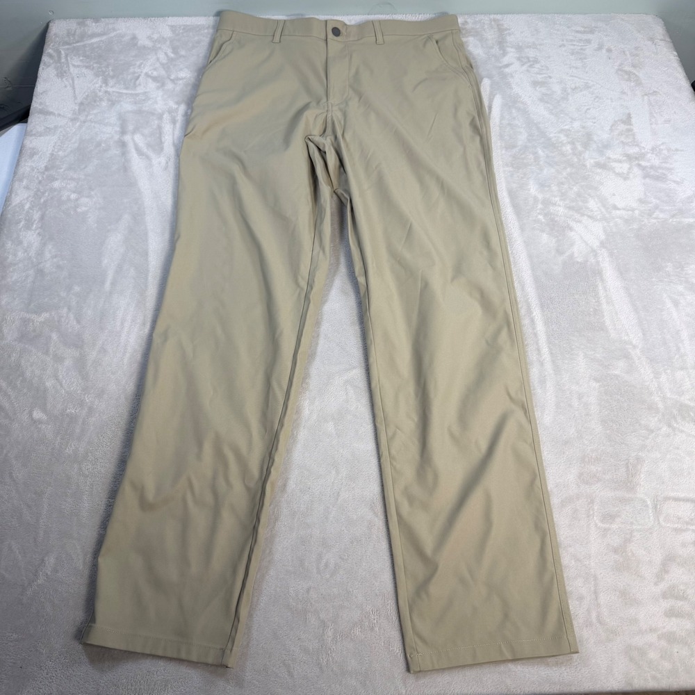 32 Degrees Cool Regular Fit Pants Mens 36x34 Tan Stretch Performance Trousers
